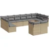 Image de vidaXL - 12-delige - Loungeset - met - kussens - poly - rattan - beige