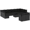 Image de vidaXL - 13-delige - Loungeset - met - kussens - poly - rattan - zwart