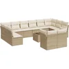 Image de vidaXL - 13-delige - Loungeset - met - kussens - poly - rattan - beige