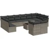 Image de vidaXL - 13-delige - Loungeset - met - kussens - poly - rattan - grijs