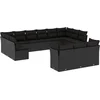 Image de vidaXL - 13-delige - Loungeset - met - kussens - poly - rattan - zwart