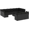 Image de vidaXL - 14-delige - Loungeset - met - kussens - poly - rattan - zwart