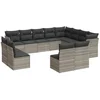 Image de vidaXL - 12-delige - Loungeset - met - kussens - poly - rattan - lichtgrijs