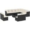 Image de vidaXL - 13-delige - Loungeset - met - kussens - poly - rattan - zwart