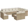 Image de vidaXL - 13-delige - Loungeset - met - kussens - poly - rattan - beige