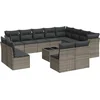 Image de vidaXL - 13-delige - Loungeset - met - kussens - poly - rattan - grijs