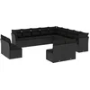 Image de vidaXL - 13-delige - Loungeset - met - kussens - poly - rattan - zwart