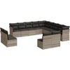 Image de vidaXL - 13-delige - Loungeset - met - kussens - poly - rattan - lichtgrijs
