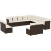 Image de vidaXL - 13-delige - Loungeset - met - kussens - poly - rattan - bruin