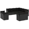 Image de vidaXL - 11-delige - Loungeset - met - kussens - poly - rattan - zwart