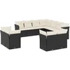 Image de vidaXL - 11-delige - Loungeset - met - kussens - poly - rattan - zwart
