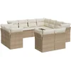 Image de vidaXL - 11-delige - Tuinset - met - kussens - poly - rattan - beige