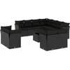 Image de vidaXL - 12-delige - Loungeset - met - kussens - poly - rattan - zwart