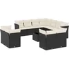 Image de vidaXL - 12-delige - Loungeset - met - kussens - poly - rattan - zwart