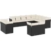 Image de vidaXL - 12-delige - Loungeset - met - kussens - poly - rattan - zwart