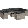 Image de vidaXL - 13-delige - Loungeset - met - kussens - poly - rattan - lichtgrijs