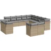 Image de vidaXL - 13-delige - Loungeset - met - kussens - poly - rattan - beige