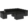 Image de vidaXL - 14-delige - Loungeset - met - kussens - poly - rattan - zwart