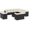 Image de vidaXL - 14-delige - Loungeset - met - kussens - poly - rattan - zwart