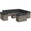 Image de vidaXL - 14-delige - Loungeset - met - kussens - poly - rattan - grijs