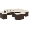 Image de vidaXL - 14-delige - Loungeset - met - kussens - poly - rattan - bruin