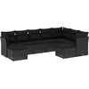 Image de vidaXL - 9-delige - Loungeset - met - kussens - poly - rattan - zwart