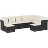 Image de vidaXL - 9-delige - Loungeset - met - kussens - poly - rattan - zwart