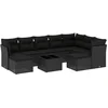 Image de vidaXL - 10-delige - Loungeset - met - kussens - poly - rattan - zwart
