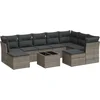 Image de vidaXL - 10-delige - Loungeset - met - kussens - poly - rattan - grijs