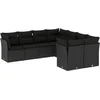 Image de vidaXL - 8-delige - Loungeset - met - kussens - poly - rattan - zwart