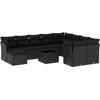 Image de vidaXL - 11-delige - Loungeset - met - kussens - poly - rattan - zwart