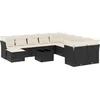 Image de vidaXL - 12-delige - Loungeset - met - kussens - poly - rattan - zwart
