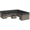 Image de vidaXL - 12-delige - Loungeset - met - kussens - poly - rattan - grijs