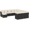 Image de vidaXL - 12-delige - Loungeset - met - kussens - poly - rattan - zwart