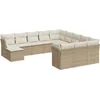 Image de vidaXL - 12-delige - Loungeset - met - kussens - poly - rattan - beige