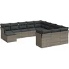 Image de vidaXL - 12-delige - Loungeset - met - kussens - poly - rattan - grijs