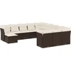 Image de vidaXL - 12-delige - Loungeset - met - kussens - poly - rattan - bruin
