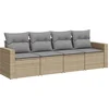 Image de vidaXL - 4-delige - Loungeset - met - kussens - poly - rattan - beige