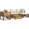 Image de vidaXL - 6-delige - Loungeset - met - kussens - massief - acaciahout