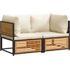 Image de vidaXL - 2-delige - Loungeset - met - kussens - massief - acaciahout