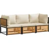 Image de vidaXL - 3-delige - Loungeset - met - kussens - massief - acaciahout