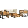 Image de vidaXL - 5-delige - Loungeset - met - kussens - massief - acaciahout