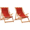 Image de vidaXL - Strandstoelen - 2 - st - inklapbaar - stof - rood
