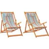 Image de vidaXL - Strandstoelen - 2 - st - inklapbaar - stof - meerkleurig