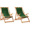Image de vidaXL - Strandstoelen - 2 - st - inklapbaar - stof - groen