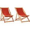 Image de vidaXL - Strandstoelen - 2 - st - inklapbaar - stof - rood