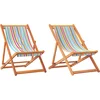 Image de vidaXL - Strandstoelen - 2 - st - inklapbaar - stof - meerkleurig