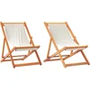 Image de vidaXL - Strandstoelen - 2 - st - inklapbaar - stof - crèmewit