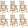 Image de vidaXL - Tuinstoelen - 6 - st - poly - rattan - en - massief - hout - beige