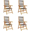 Image de vidaXL - Tuinstoelen - 4 - st - verstelbaar - massief - acaciahout - grijs